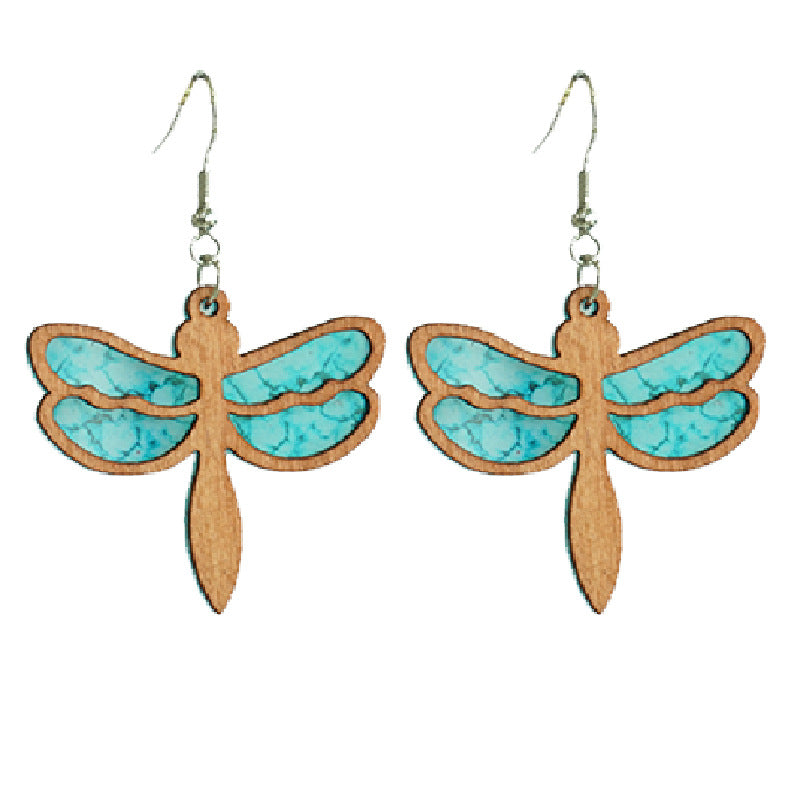 Wholesale 2 Pairs/Pack Summer Ocean Style Seahorse Butterfly Turtle Wooden Earrings